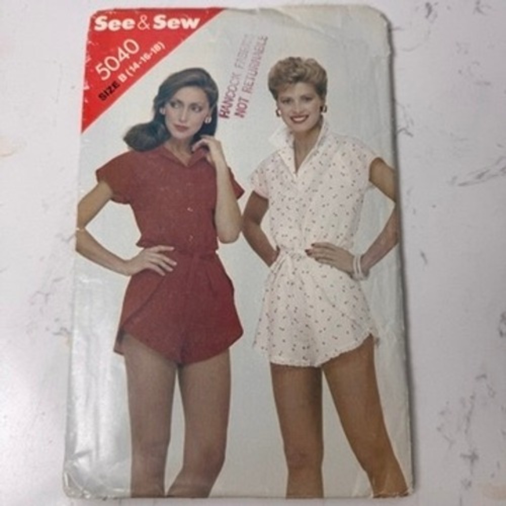 Vintage See & Sew Butterick 5040 Shirt and Shorts Sewing Pattern Size 14-18